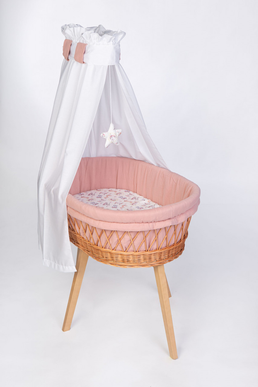 Babybett Lounge in natur 'Koala friends rosa mit Himmel'