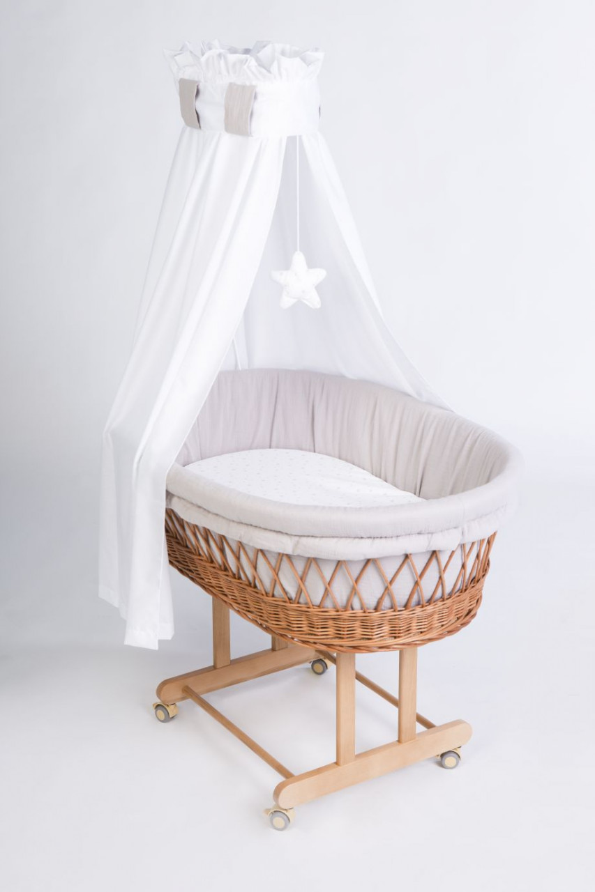 Stubenwagen Maxi natur, Sterne taupe
