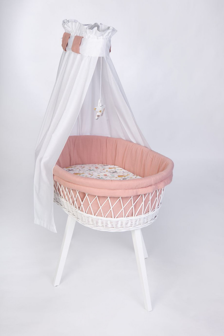 Babybett Lounge weiß, Meerestiere rosa