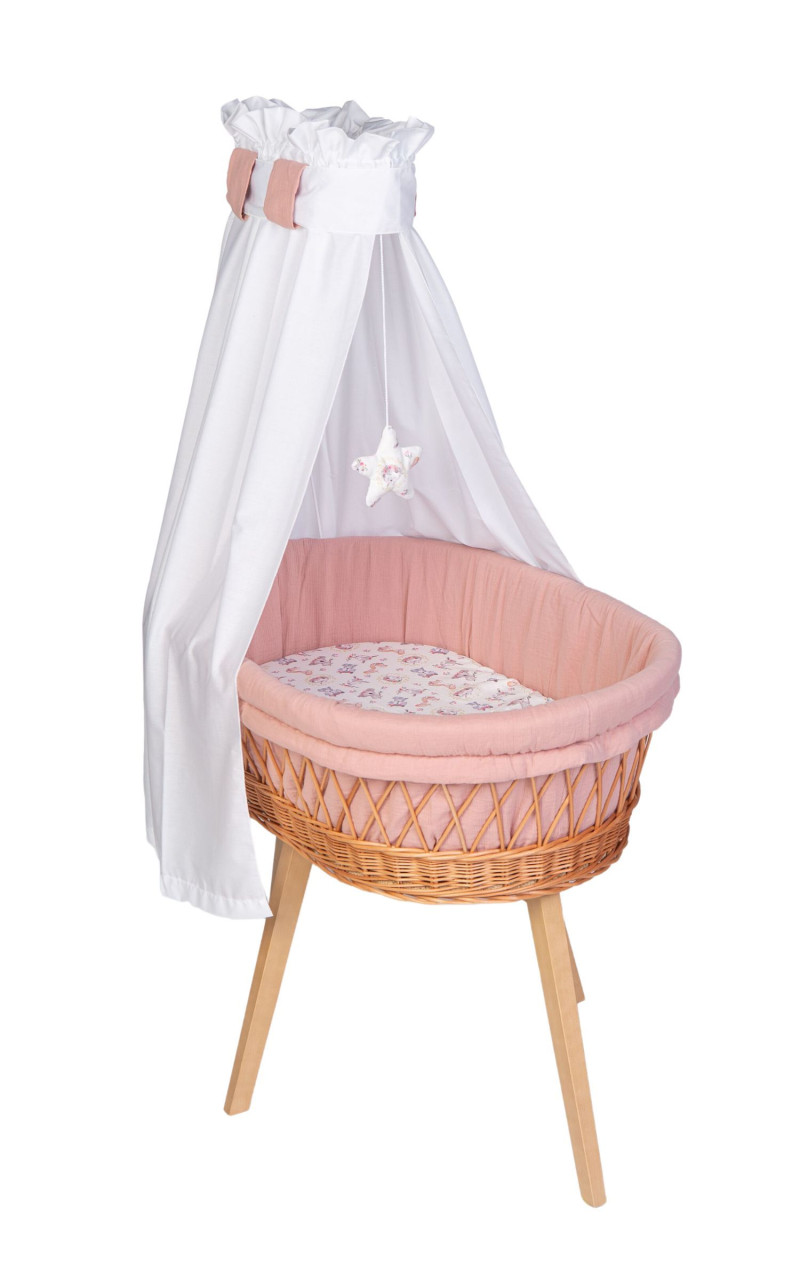 Babybett Lounge natur, Koala friends rosa