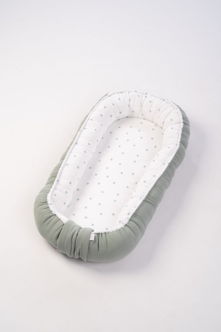 Babynest Punkte weißgrün