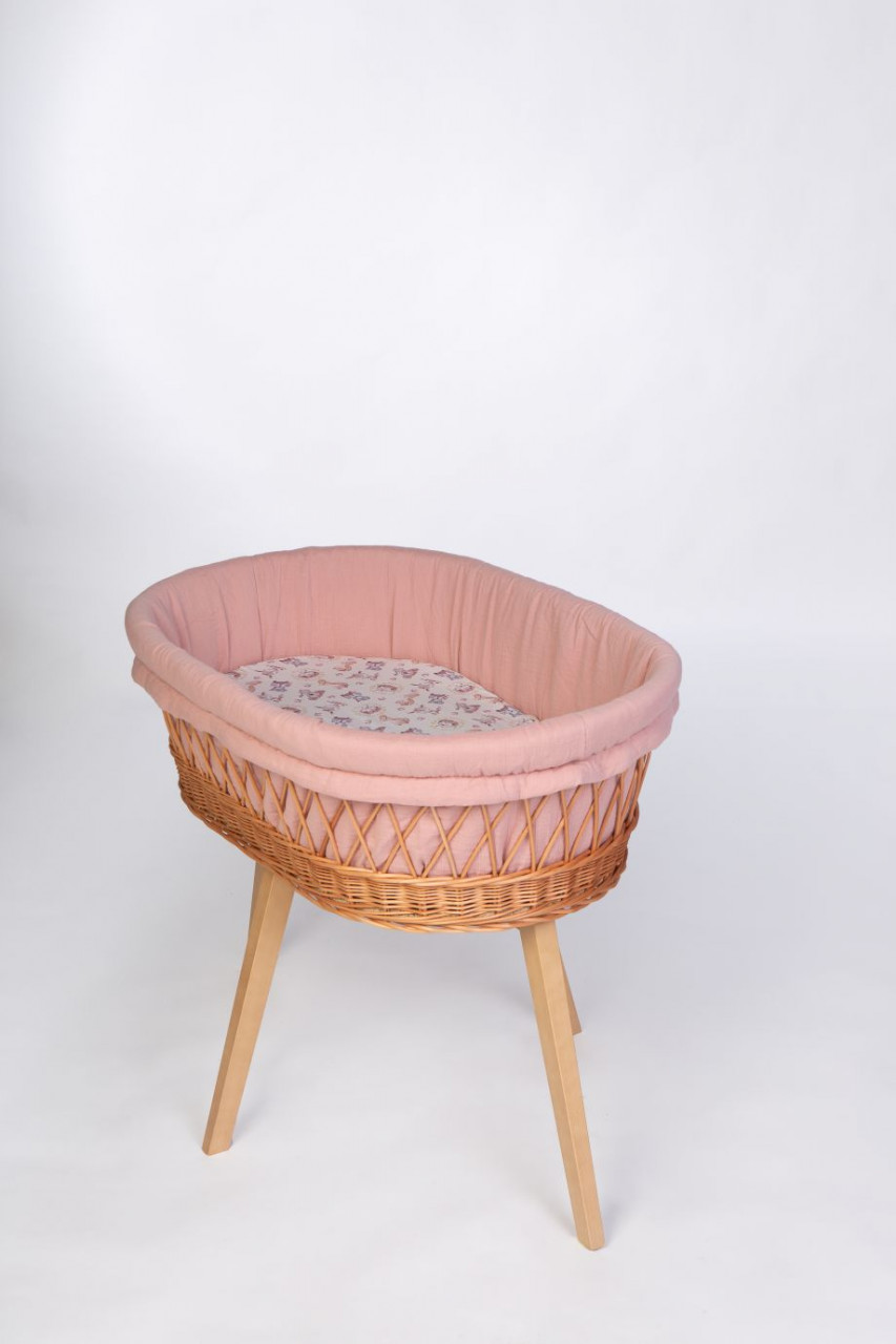 Babybett Lounge natur, Koala friends rosa