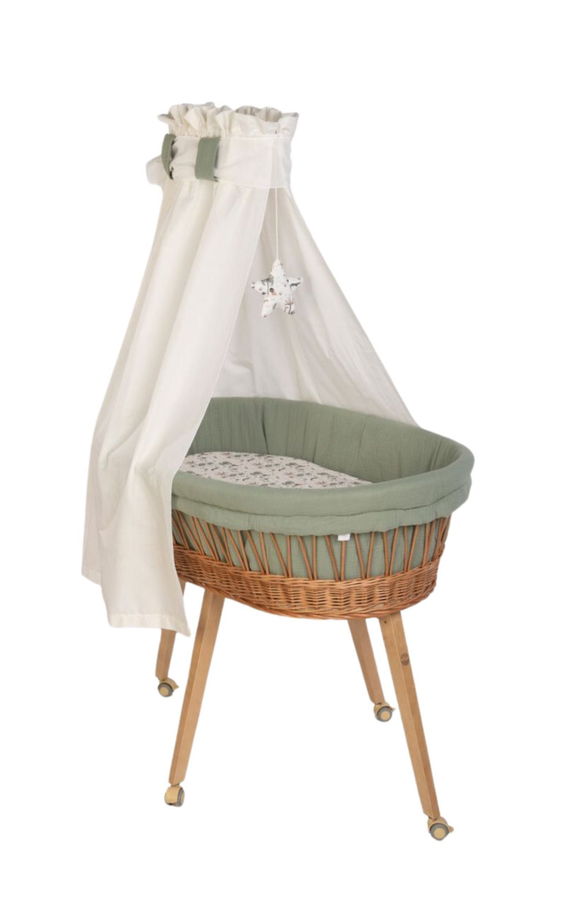 Babybett Lounge natur, mini Safari khaki