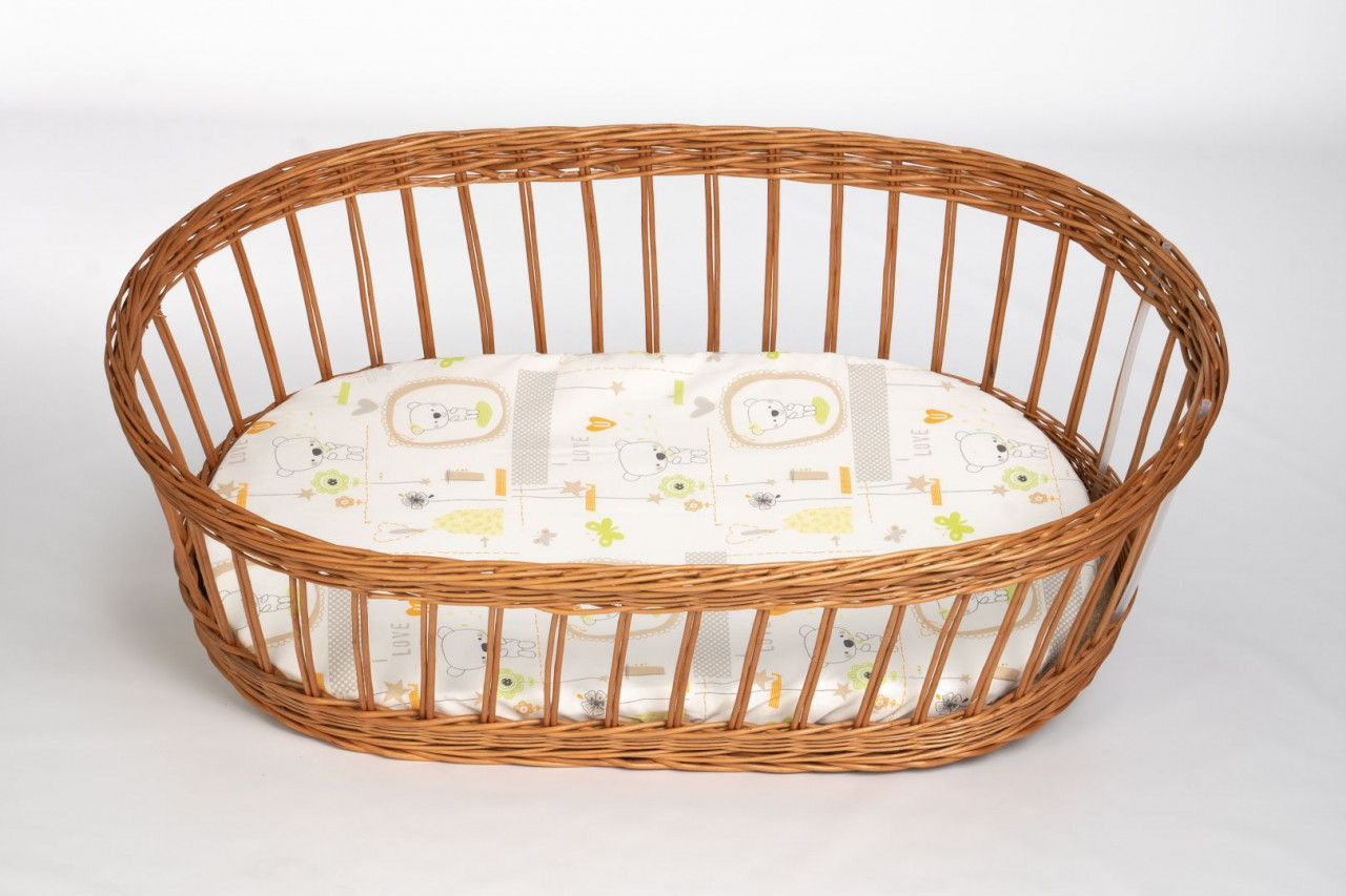 Spannbetttuch oval Babybär love